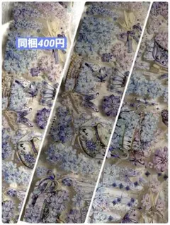 海外マステ 水晶PET 切り売り 8cm幅 花装飾　1ループ