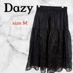 【Dazy 】レースフレアスカート M ブラック　シンプル　高見え