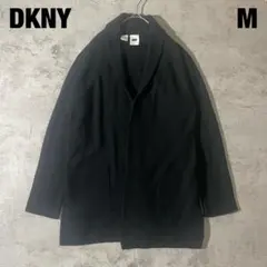DKNY M ブラック ニット カーディガン ショールカラー 羽織り ボタンレスのサムネイル