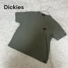 Dickies ポケット付きTシャツ L カーキ ロゴ 半袖 コットン100%