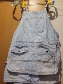 ライトブルー デニムサロペットスカート