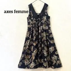 axes femme アクシーズファム クラシック花柄ジャンスカ　ワンピース　M