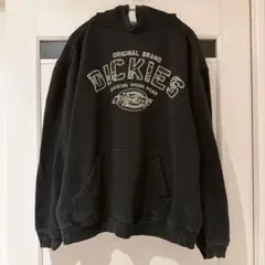ディッキーズ 迷彩 パーカー フード 黒 綿 ビッグサイズ M カジュアル