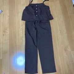 フロントボタン キャミソール サロペット オールインワン