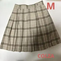 COLZA ベージュ系 チェック プリーツスカート キュロット ミニ丈 M 美品