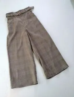 チェックワイドパンツ