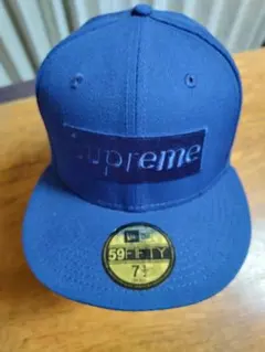 Supreme ブルー 59FIFTY キャップ 7 1/2 補修箇所有※写真⑧