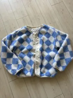 グリーンレーベルリラクシング　ボアジャンパー アウター チェック柄　150