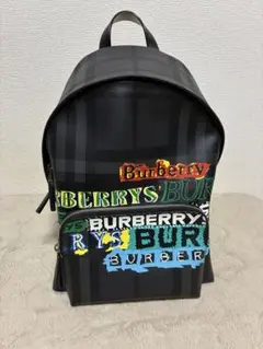 BURBERRY メガチェック グラフティ リュック バックパック 黒