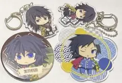 鬼滅の刃 【冨岡義勇】 缶バッジ　アクリルキーホルダー ４点セット