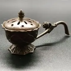 ヤ*ギ様 銅製置物　蓮台香炉　仏教美術　中国　銅　香道具　置物　インテリア置物