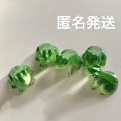 ミニグリーンフロッグ　カエル　置き物　インテリア　５個セット　②