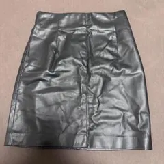 H&M ブラック フェイクレザースカート