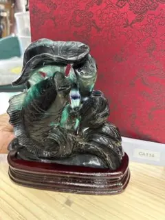 箱・栞付】中国美術 敦煌夜光杯 飛天牌 祁連玉 龍彫刻 角杯 龍神 酒器