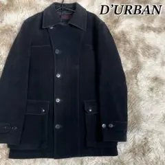 ダーバン　スエード調　カバーオールジャケット　ステンカラー　ブラック　メンズ
