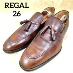 美品 REGAL リーガル 14BR タッセルローファー 26 茶 ブラウン