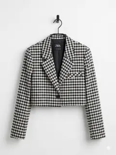 ZARA ギンガムチェック クロップドジャケット＆プリーツスカート