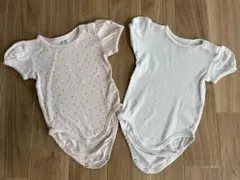 H&M 【4-6M】【68】オーガニックコットン 肌着　ボディスーツ 2枚セット