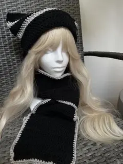 マフラー・猫耳ニット帽　セット売り