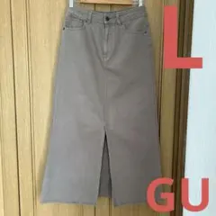 GU デニムスリット　ナローロングスカートL