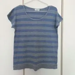 LEPSIM グレーブルーボーダー 半袖Tシャツ L