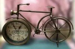 自転車型 置時計 アンティーク調 インテリア