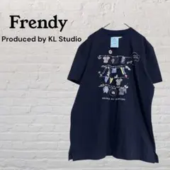 新品未使用　タグ付き　綿100% XL 犬デザイン　刺繍　Tシャツ　ネイビー