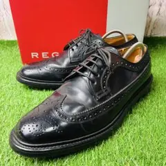 【極美品】REGAL 革靴 外羽根 ウィングチップ レザー 本革 厚底 25