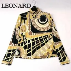 LEONARD レオナール タートルネックカットソー 総柄 幾何学柄 日本製のサムネイル