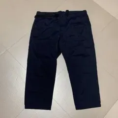 ネイビー ストレートカットパンツ 調整可能ベルト付き