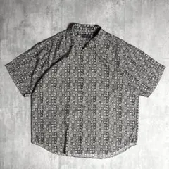 美品 EMPORIOARMANI オーバーシャツ M ロゴ 総柄 ブラック - メルカリ