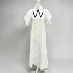 ZARA 半袖シャツワンピース風 ロングシャツ ビッグ襟 XS