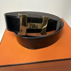 ジ*グ様 HERMES Hバックル リバーシブルベルト 90 サイズ調節可能