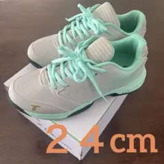 レディーステニスシューズ24グレー/ミント