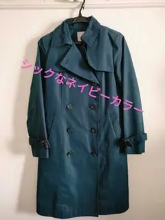 ダークブルー トレンチコート　春秋冬