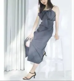 【完売品】ダズリン　リボンデザインワンピース　S ダークグレー