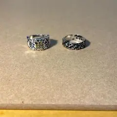 シルバー925 メキシカン インディアン ヴィンテージ アンティークリング2点