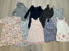 美品110-120 130ワンピース パーカー 女の子セット エニファム