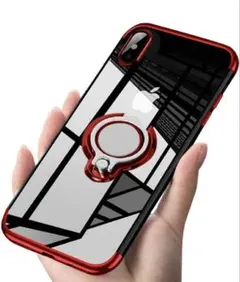 iPhoneXケース iPhoneXSケース リング付き　クリア