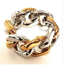 【重厚13g】極太 喜平チェーンリング 11号相当 コンビカラー ヴィンテージ