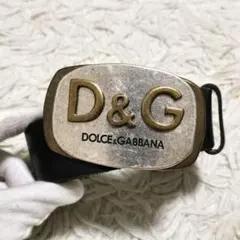 美品✨DOLCE&GABBANA D&G バックル ベルト メタル 本革 86