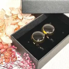 カフス　カフリンクス　メンズ　オニキス　ゴールド　重厚感　結婚式披露宴　Hd3