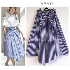 新品タグ付き】アナイANAYI デニムライクジャンパースカート34