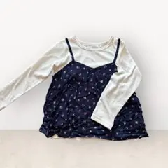 【ELFIN DOLL】 花柄重ね着風長袖カットソー 110
