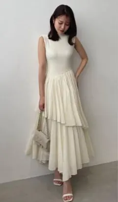 ワンピース laubeblanc Irregular hem twist Dress Irregular hem twist Dress – L'AUBE BLANC