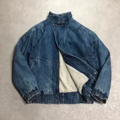 鬼フェード80〜90sユーロヴィンテージデニムブルゾン ボア裏地Gジャン