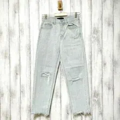 UNIQLO ユニクロ (22)　スラウチテーパードアンクルジーンズ　ダメージ