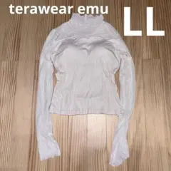 しまむらterawear emu カップ付きシアーインナー　メロウ　白　LL