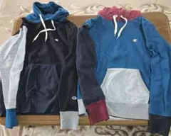 Champion リバースウィーブ パーカーバイカラー L& XL 2セット