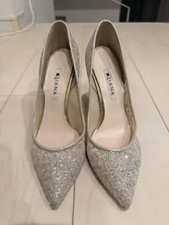 Diana シルバー グリッター ハイヒール 23.0cm